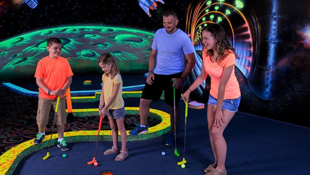 There’s only one 18-hole, all indoor, all blacklight mini golf course in Pigeon Forge and you can find it here at LazerPort!
