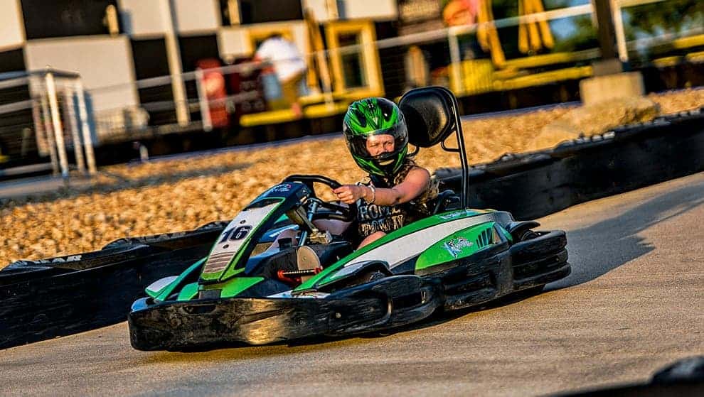Helmets are included for go-kart races for your safety