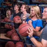 play basketball at the arcade