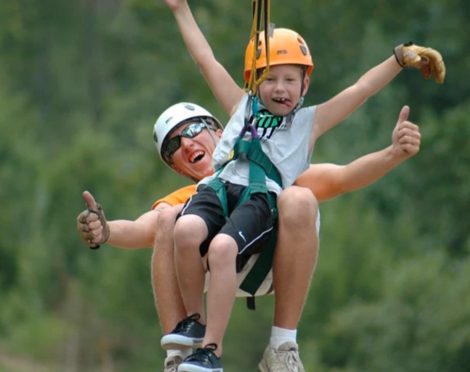 Zip tandem at adventure park ziplines