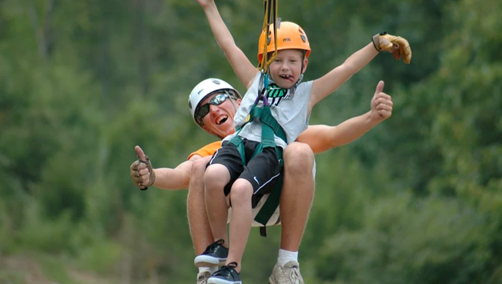 Zip tandem at adventure park ziplines