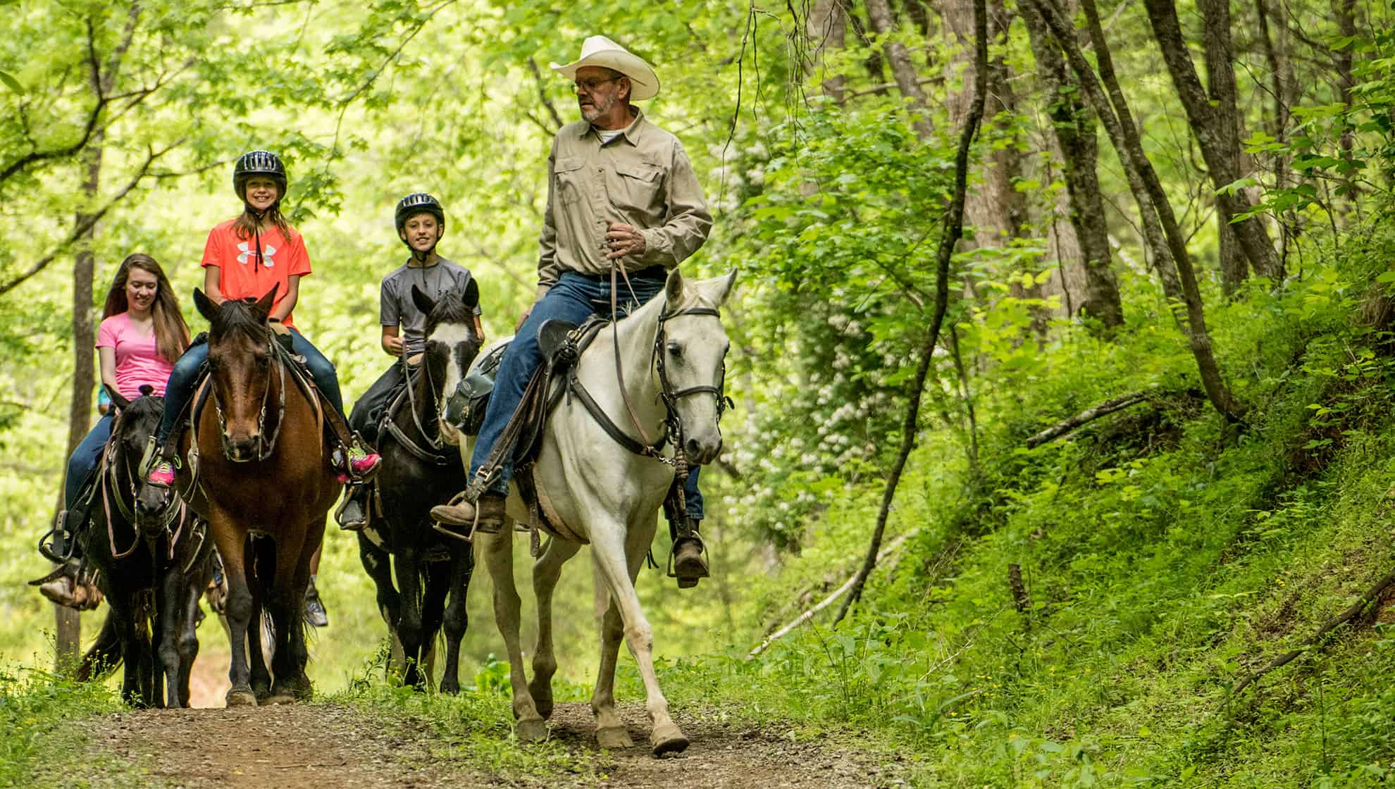 Tour historic trails on a horseback riding tour